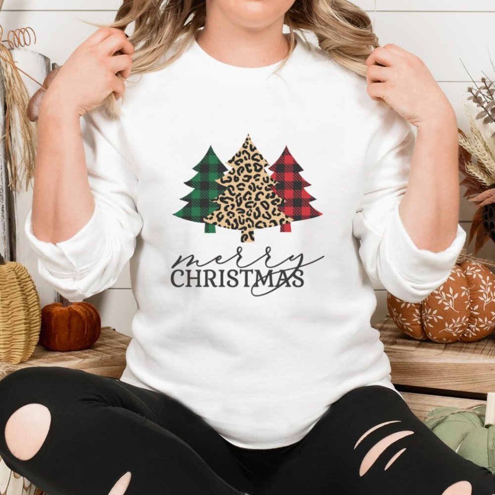 Merry Christmas Tree Sweatshirt - Picture 1 of 4
